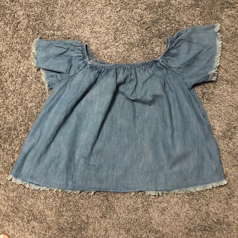 Denim off the shoulder top, size M